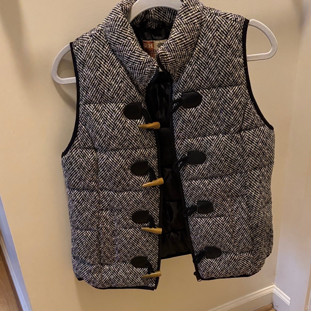 Herringbone Puffer Vest with Toggle Closures